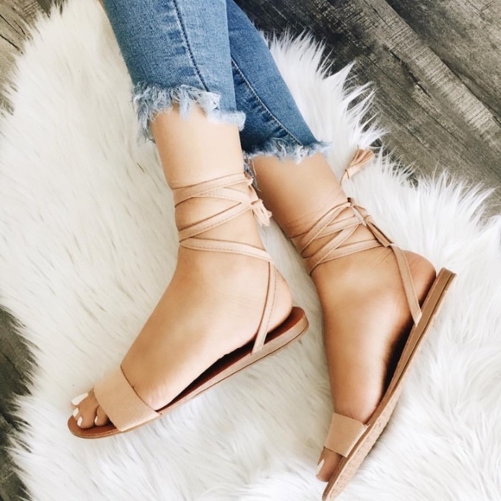 Nude strap sandals from OOTDFASH